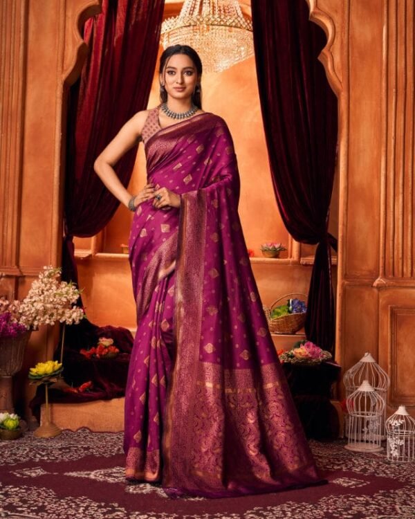 Stylist Silk Woven Banarasi Kanjivaram Purple Saree