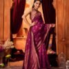 Stylist Silk Woven Banarasi Kanjivaram Purple Saree - Image 3