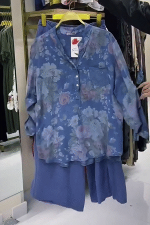 Women’s Italian Cotton Multi Floral Print Tunic Top