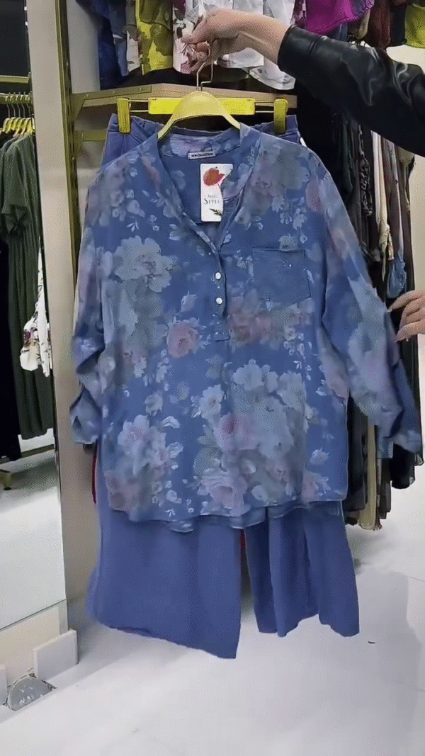 Women’s Italian Cotton Multi Floral Print Tunic Top
