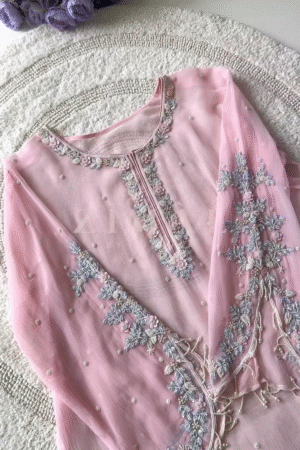 Sensational Embroidered Pakistani Grey Dress – Ready to Wear Elegance