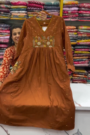 Cotton Anarkali Suit Set with Malmal Dupatta – Grace in Every Flare