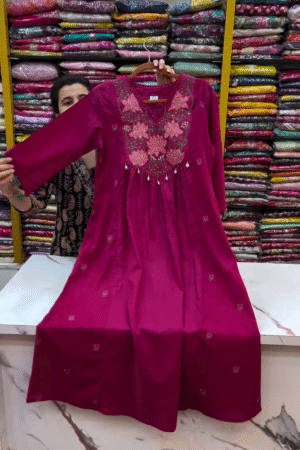 Cotton Anarkali Suit Set with Malmal Dupatta – Grace in Every Flare