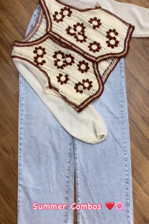 Women’s Crochet Mixed Fabric Top – Boho Elegance Meets Everyday Chic