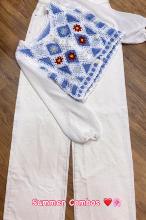 Women’s Crochet Mixed Fabric Top – Boho Elegance Meets Everyday Chic