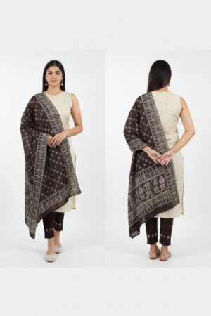 Elegant Craftsmanship: Woven Design Gotta Patti Detail Unstitched Dress Material