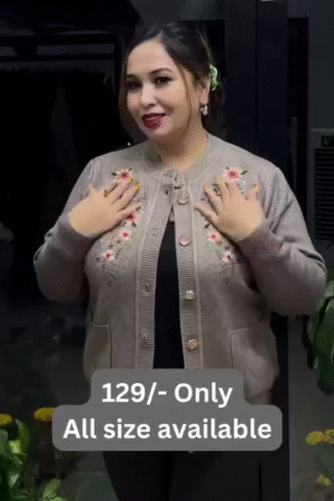 Vintage Flower Embroidery Mother?s Long Sleeve Coat ? Cozy Elegance for Autumn & Winter