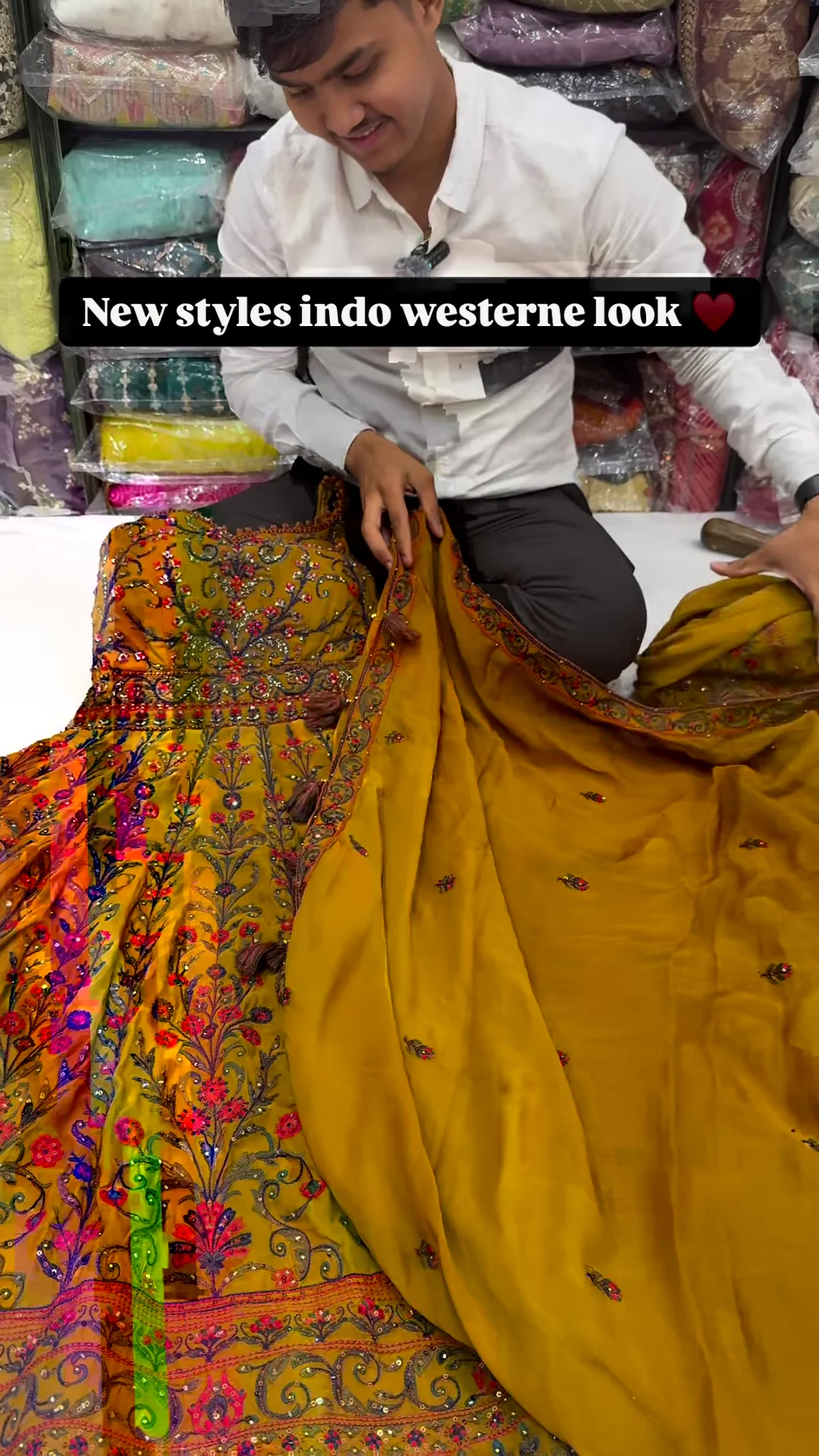 Yellow Bel Buti Patterned Stitched Suit - Image 3