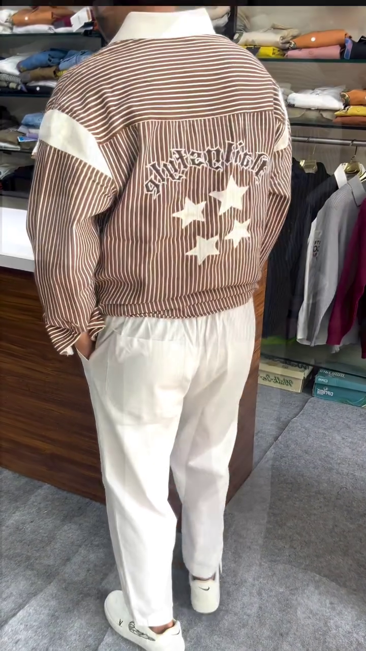 Men Red & White Slim Fit Striped Casual Shirt - Image 8
