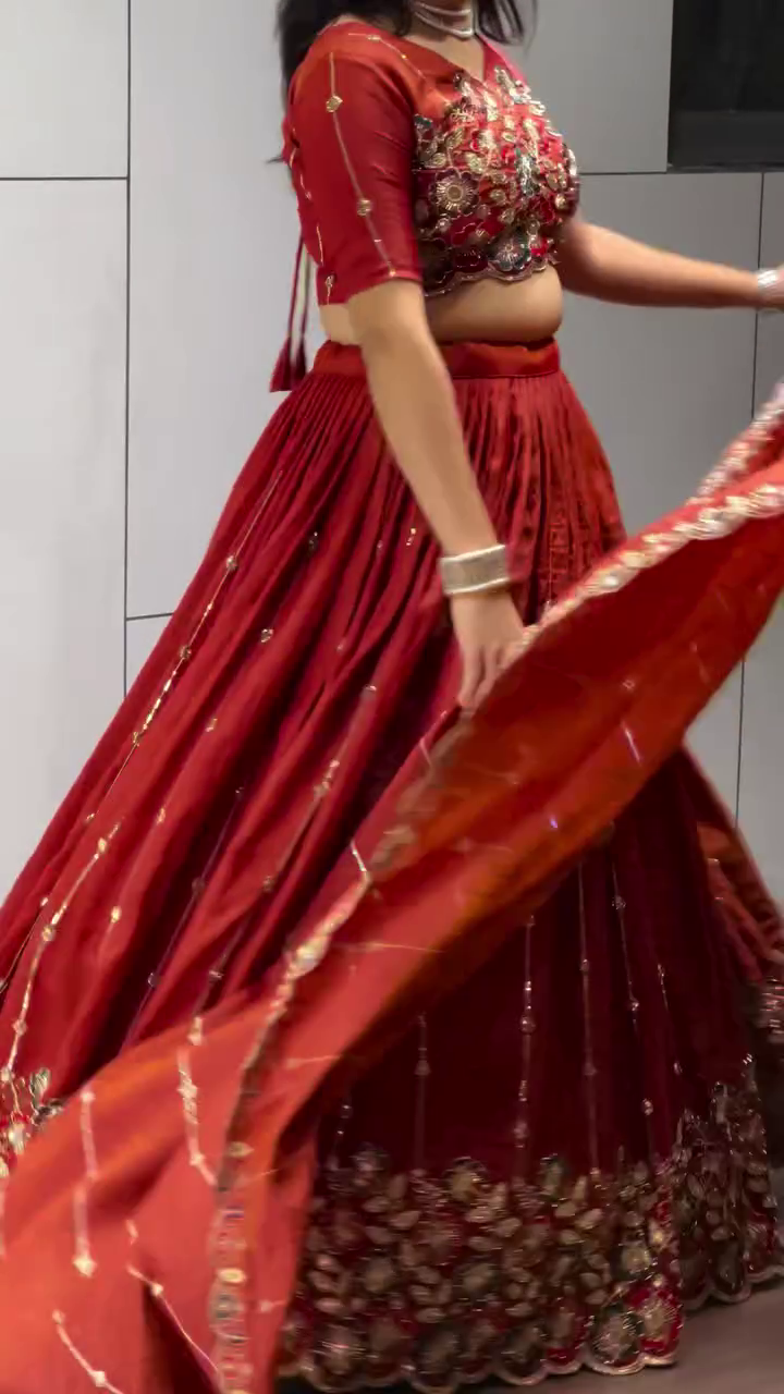 Embroidered Thread Work Ready to Wear Lehenga & Blouse With Dupatta - Image 12