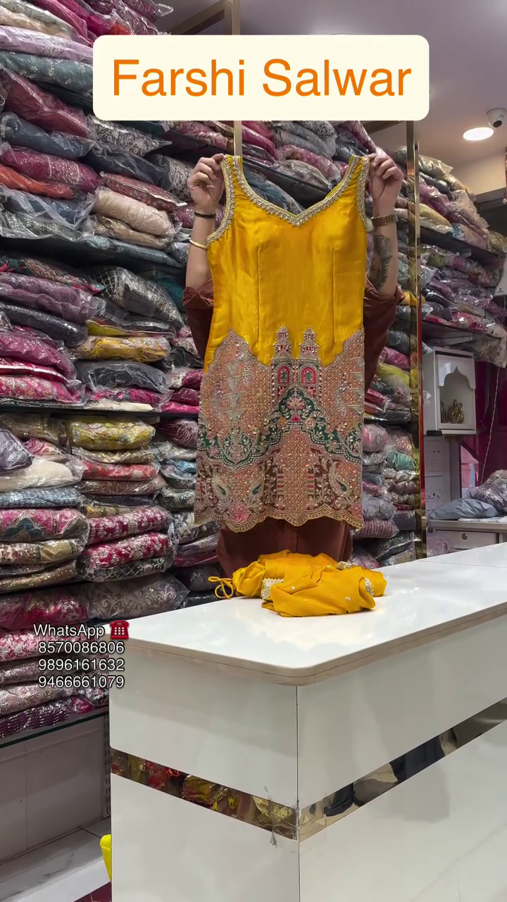 yellow blue pink haldi mehendi Shrug dress - Image 2