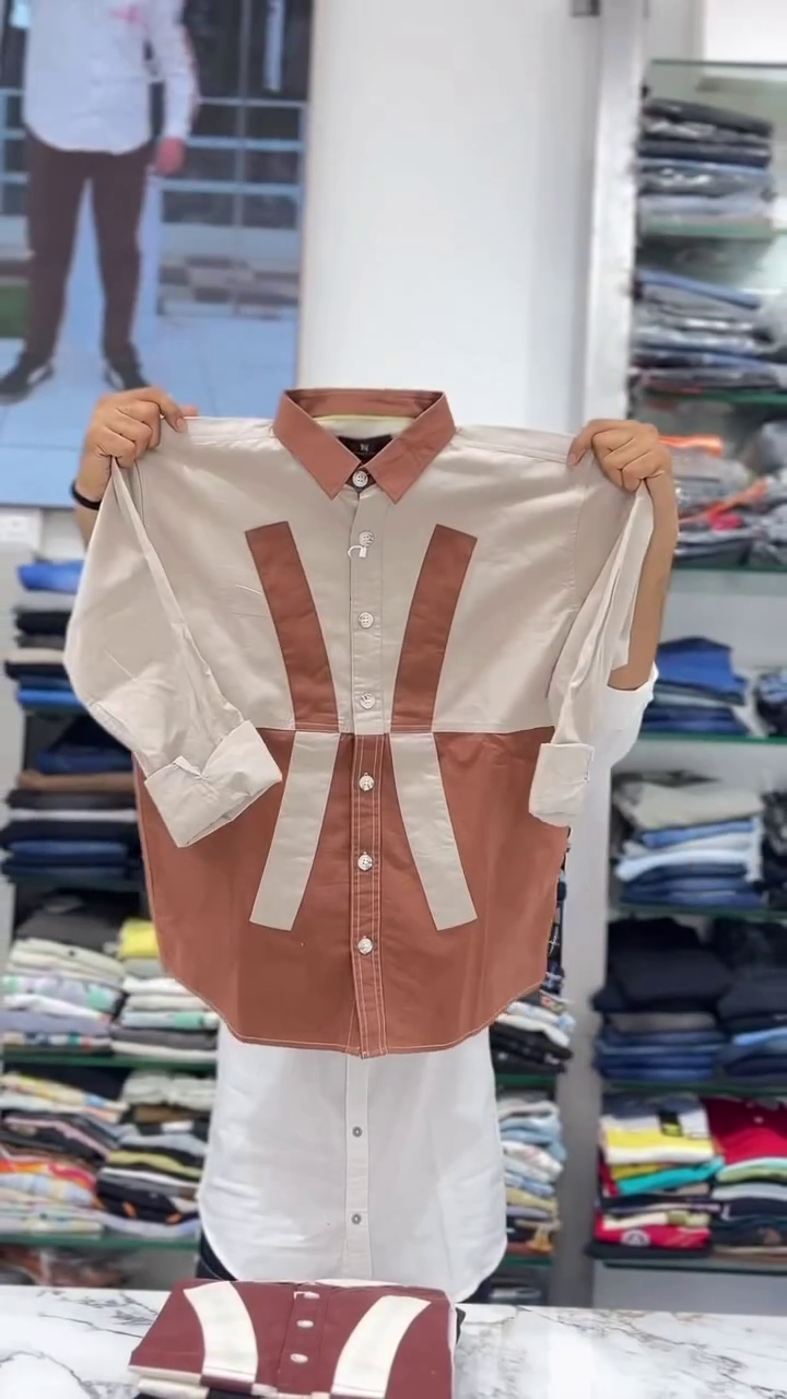 Casual Cool Contrast Pocket Colourblocked Oversized Shirt