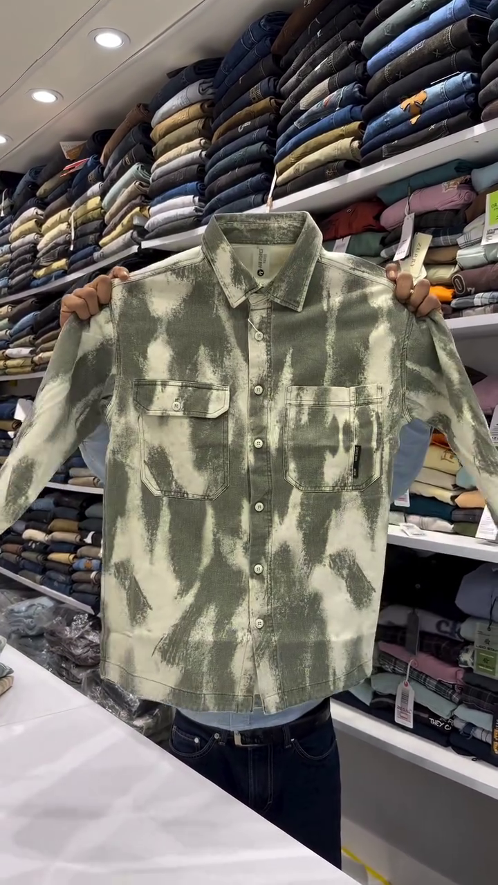 Men Dyed Spread Collar Cotton Casual Shirt - Image 6
