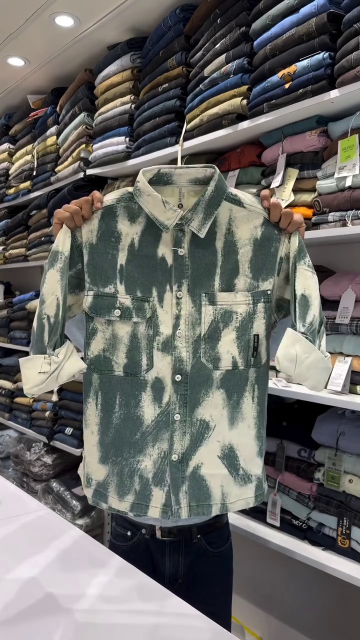 Men Dyed Spread Collar Cotton Casual Shirt - Image 4