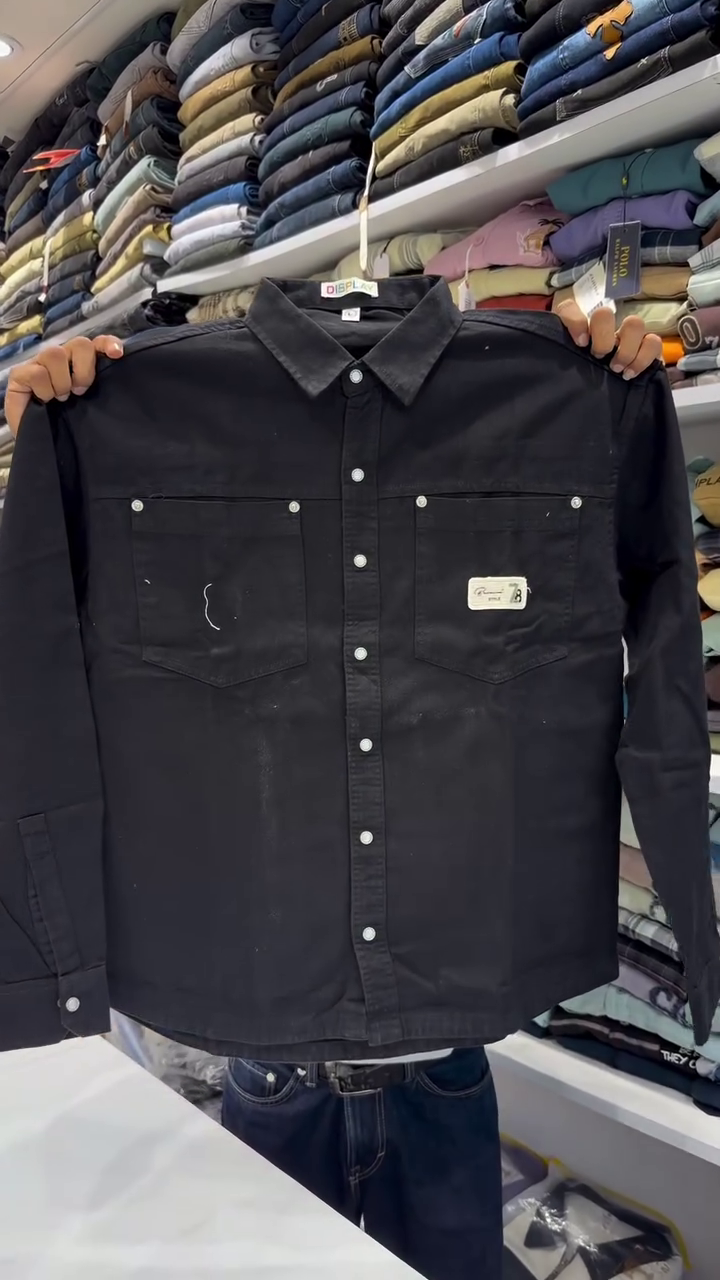 Drop-Shoulder Sleeves Oversized Casual Shirt - Image 3